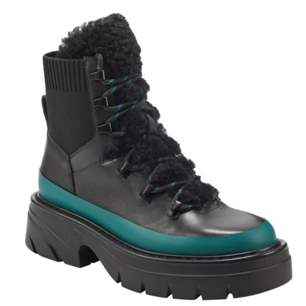 Marc Fisher LTD MLizuma Lugsole Leather Combat Boots Size 6.5 NEW